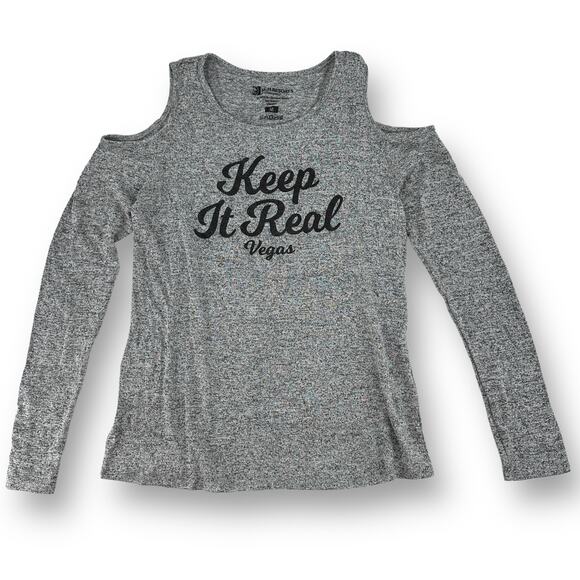Keep It Real MGM Las Vegas Cold Shoulder Souvenir Shirt Womens Size Medium - Picture 1 of 6